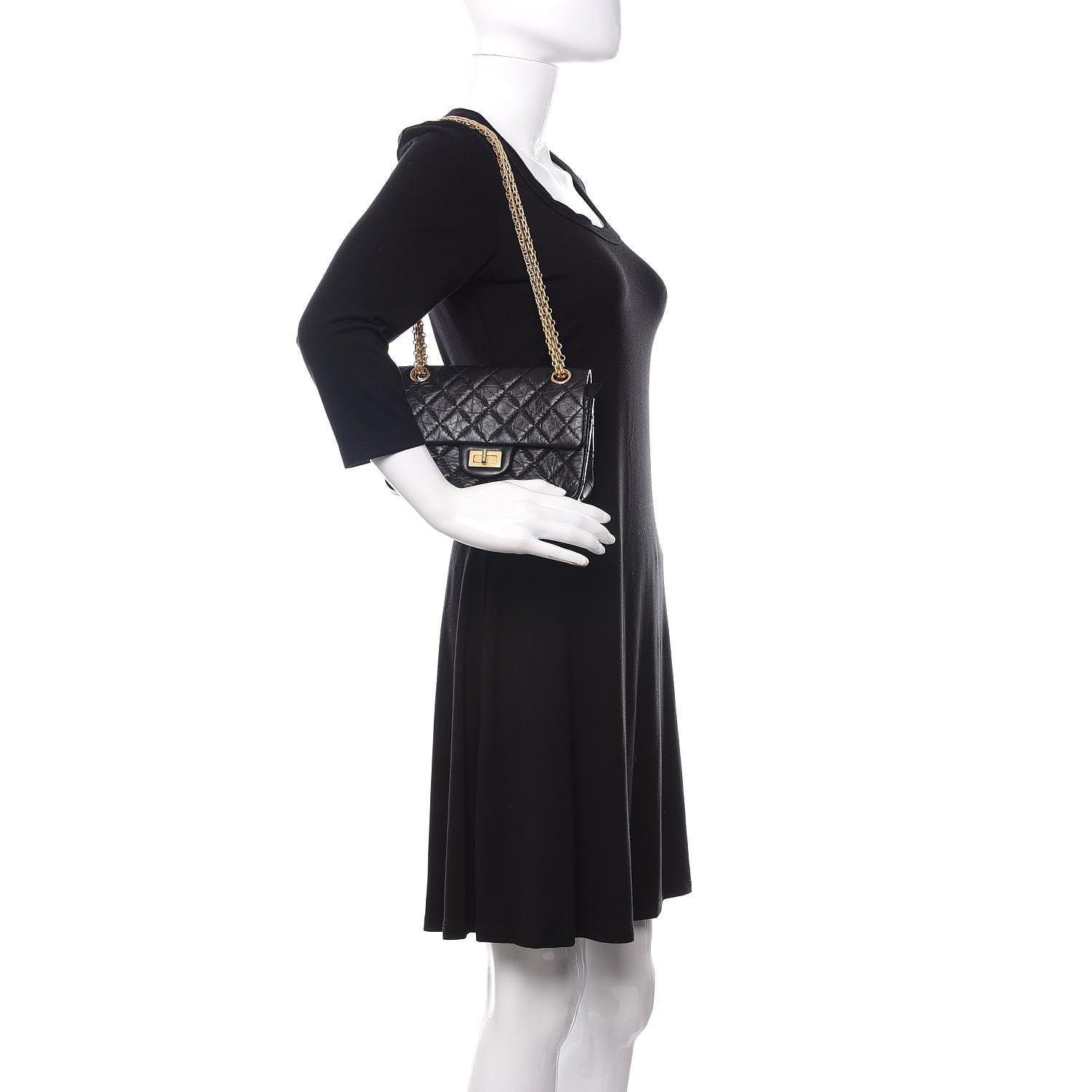 Chanel Aged Calfskin Quilted 2.55 Reissue Mini Flap Black 3 of 11