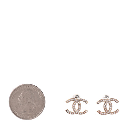 Chanel Crystal CC Earrings Gold 2 of 3
