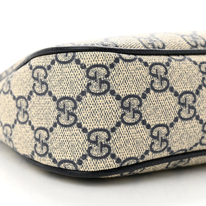 Gucci GG Supreme Monogram Textured Dollar Calfskin Web Small Ophidia GG Handbag Beige Blue 9 of 10