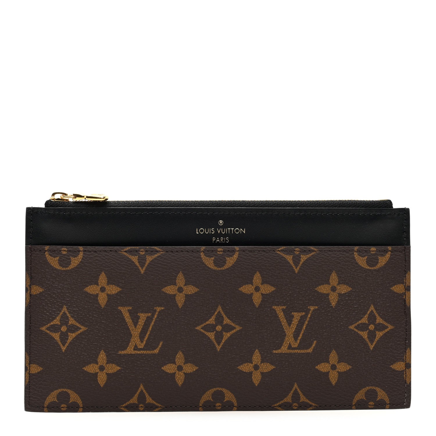 Louis Vuitton LOUIS VUITTON Monogram Slim Purse Black 1 of 6