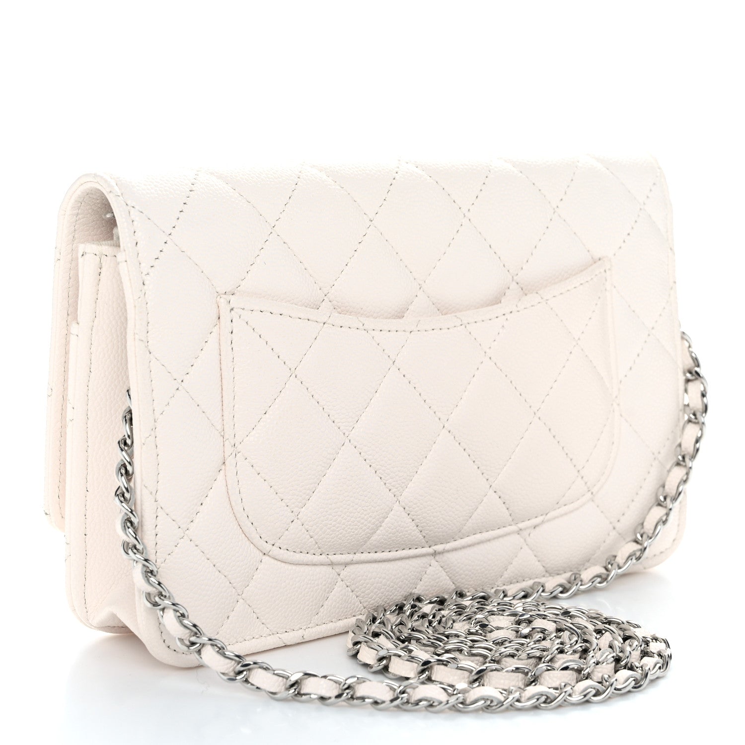 Chanel Caviar Quilted Wallet on Chain WOC White 3 of 12