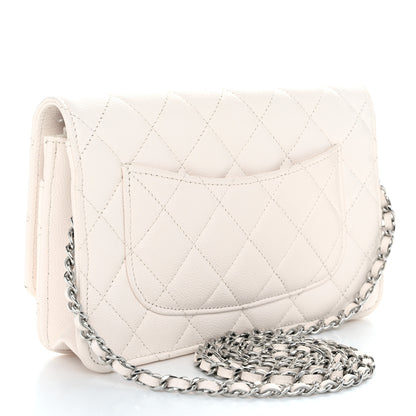 Chanel Caviar Quilted Wallet on Chain WOC White 3 of 12