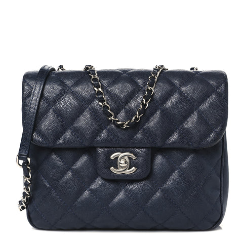 Caviar Quilted Medium Urban Companion Flap Navy