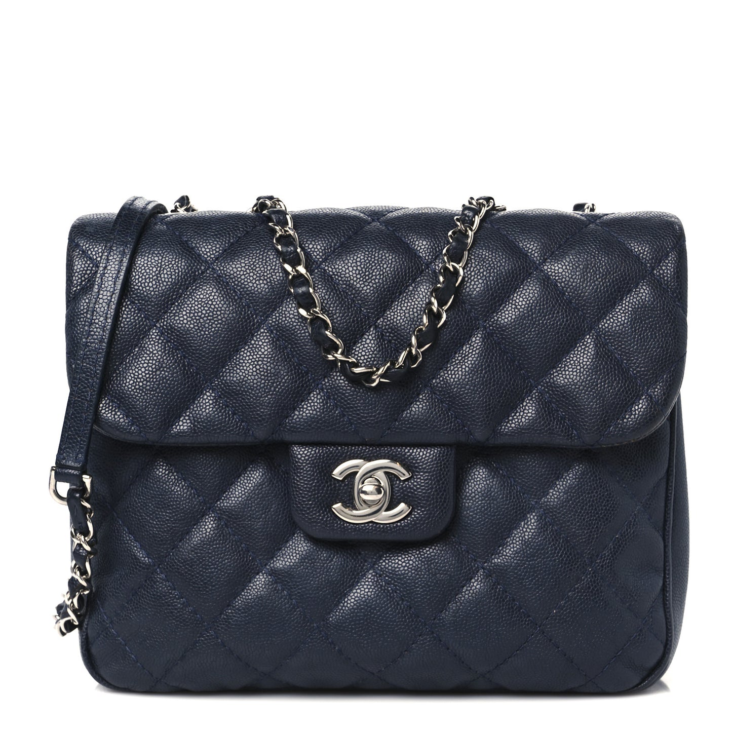 Caviar Quilted Medium Urban Companion Flap Navy