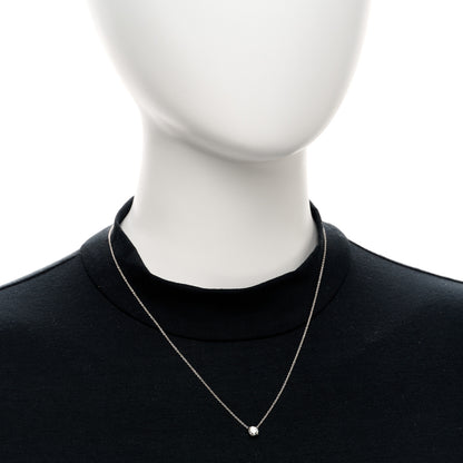 David Yurman 18K White Gold Diamond .52ct Solitaire Diamond Necklace 2 of 5