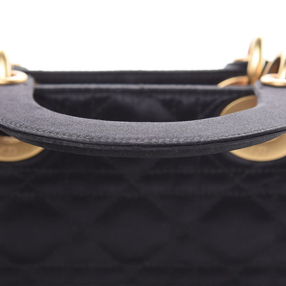 Christian Dior Satin Swarovski Crystal Cannage Mini Lady Dior Black 12 of 12