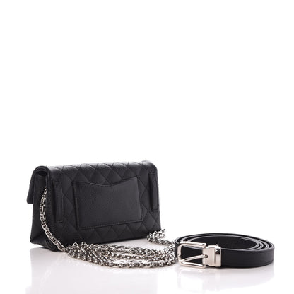 Chanel Grained Calfskin Quilted 2.55 Reissue Chain Belt Bag Clutch Black 4 of 8