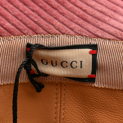 Gucci Lanzo Stretch Cord Azalea Calfskin Horsebit Bob Mulina Bucket Hat XL Lipstick Rose Blue 6 of 10