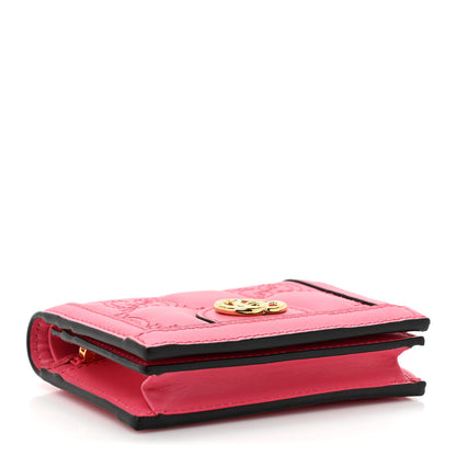 Gucci Calfskin GG Matelasse Card Case Wallet Rhodamine Pink 4 of 11