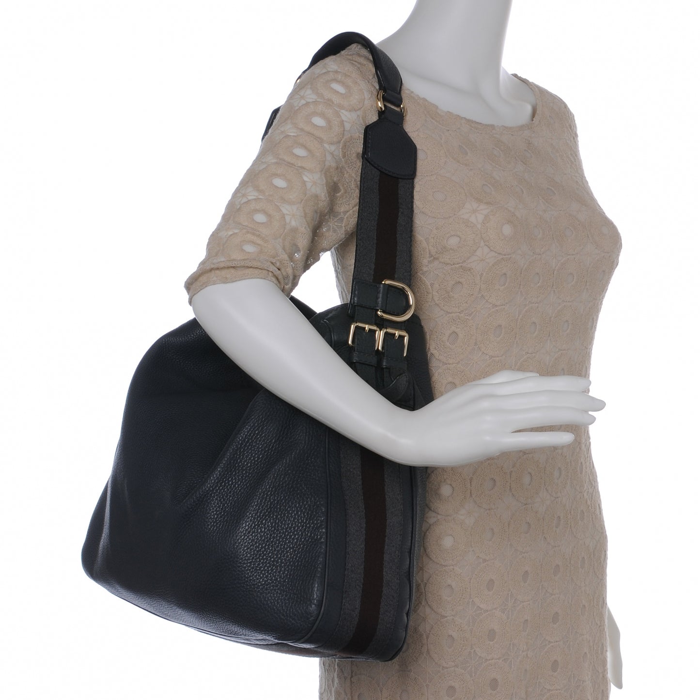 Leather Heritage Medium Shoulder Bag Charcoal grey