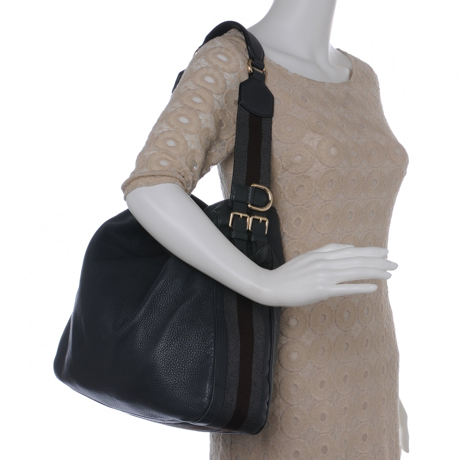 Gucci Leather Heritage Medium Shoulder Bag Charcoal grey 2 of 7