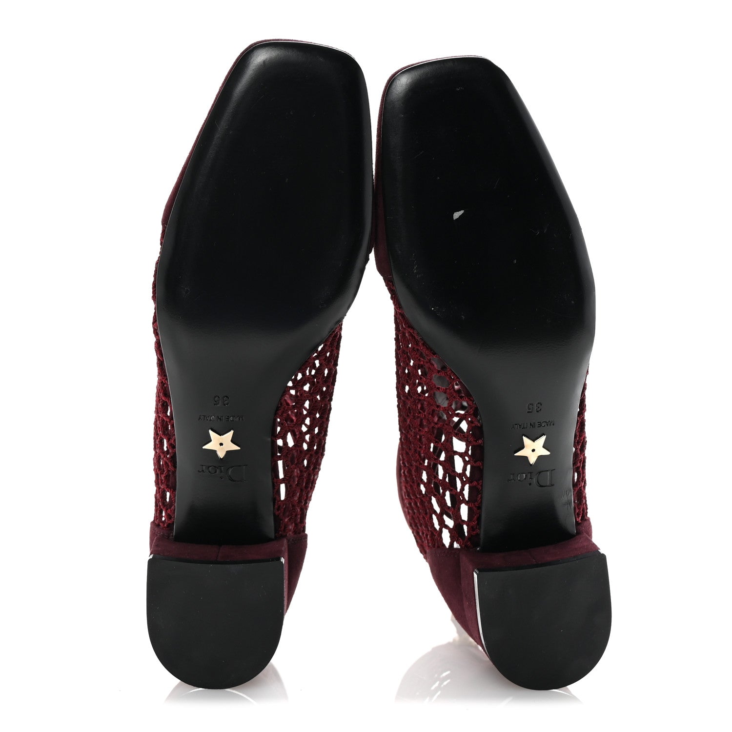 Christian Dior Suede Resille Naughtily-D 30mm Ankle Boots 35 Rouge Noir 6 of 10