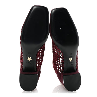 Christian Dior Suede Resille Naughtily-D 30mm Ankle Boots 35 Rouge Noir 6 of 10