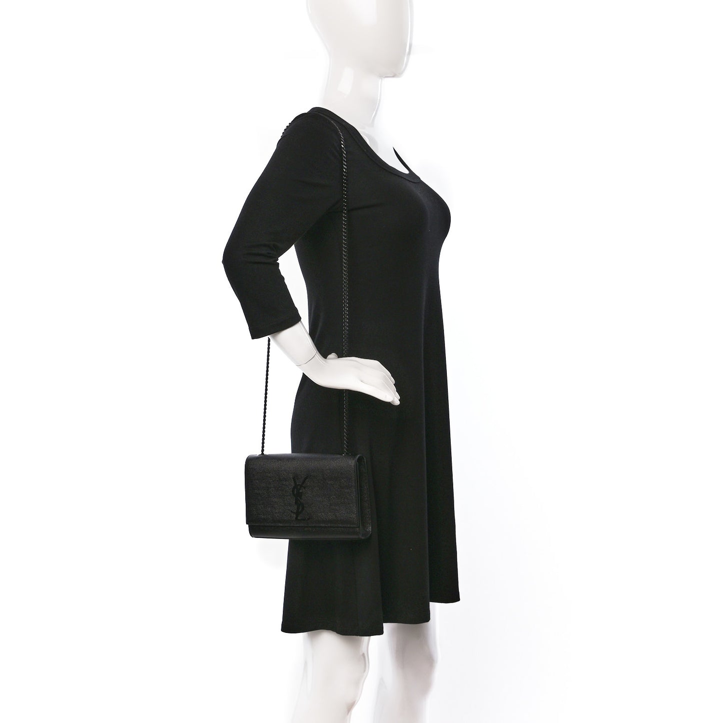 Grain De Poudre Small Monogram Monochrome Kate Satchel Black