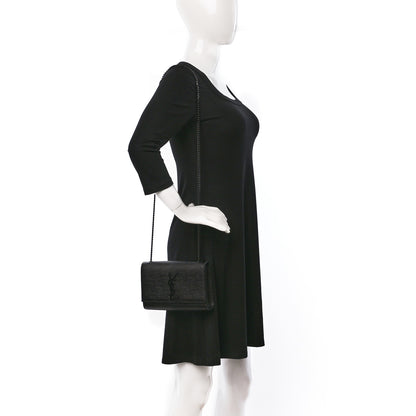 Saint Laurent Grain De Poudre Small Monogram Monochrome Kate Satchel Black 2 of 9