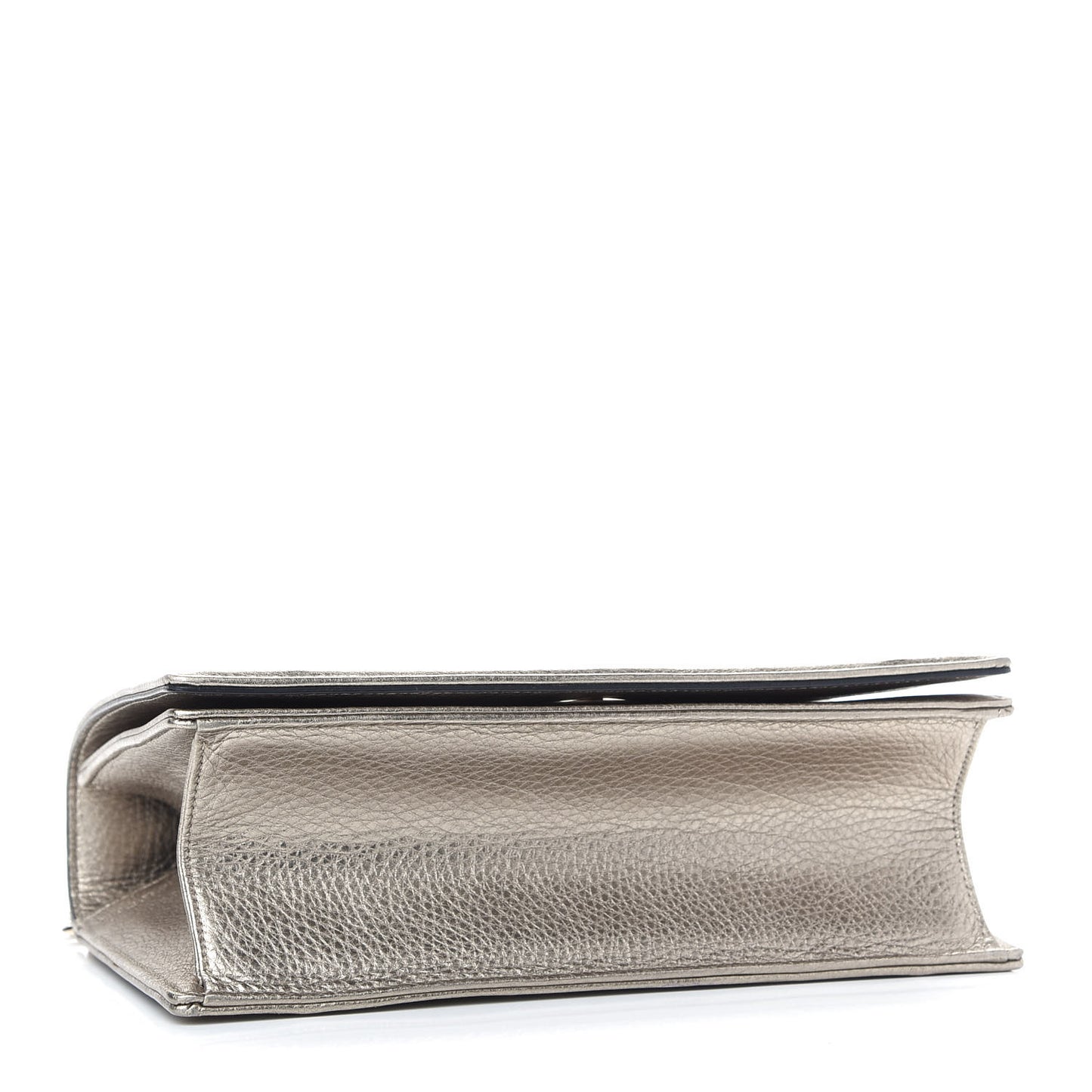 Metallic Grained Calfskin Medium Diorama Flap Bag Pale Gold