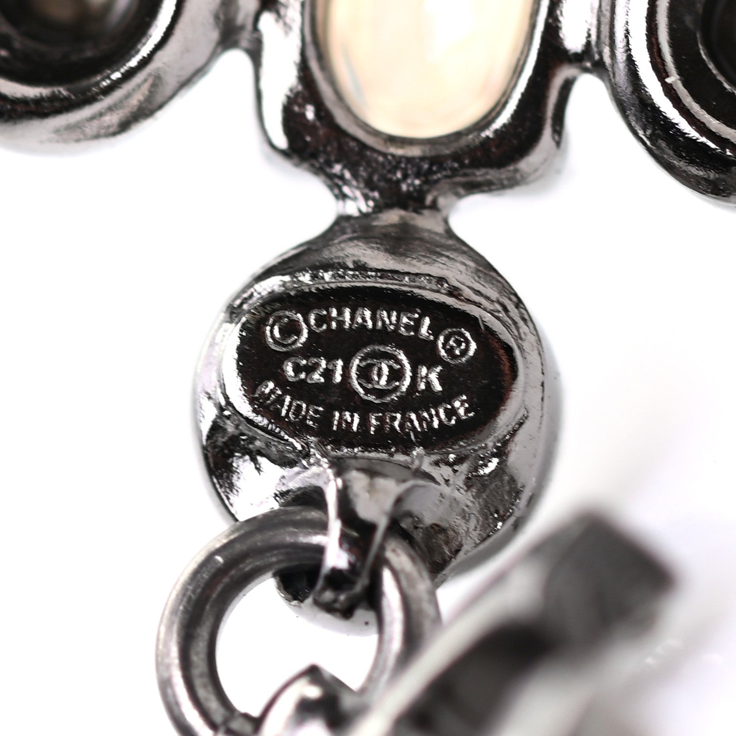 Chanel Ruthenium Crystal CC Drop Earrings 4 of 4