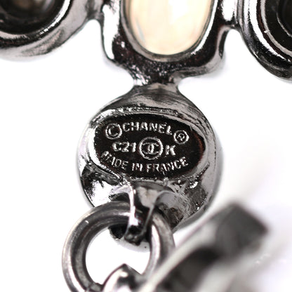 Chanel Ruthenium Crystal CC Drop Earrings 4 of 4