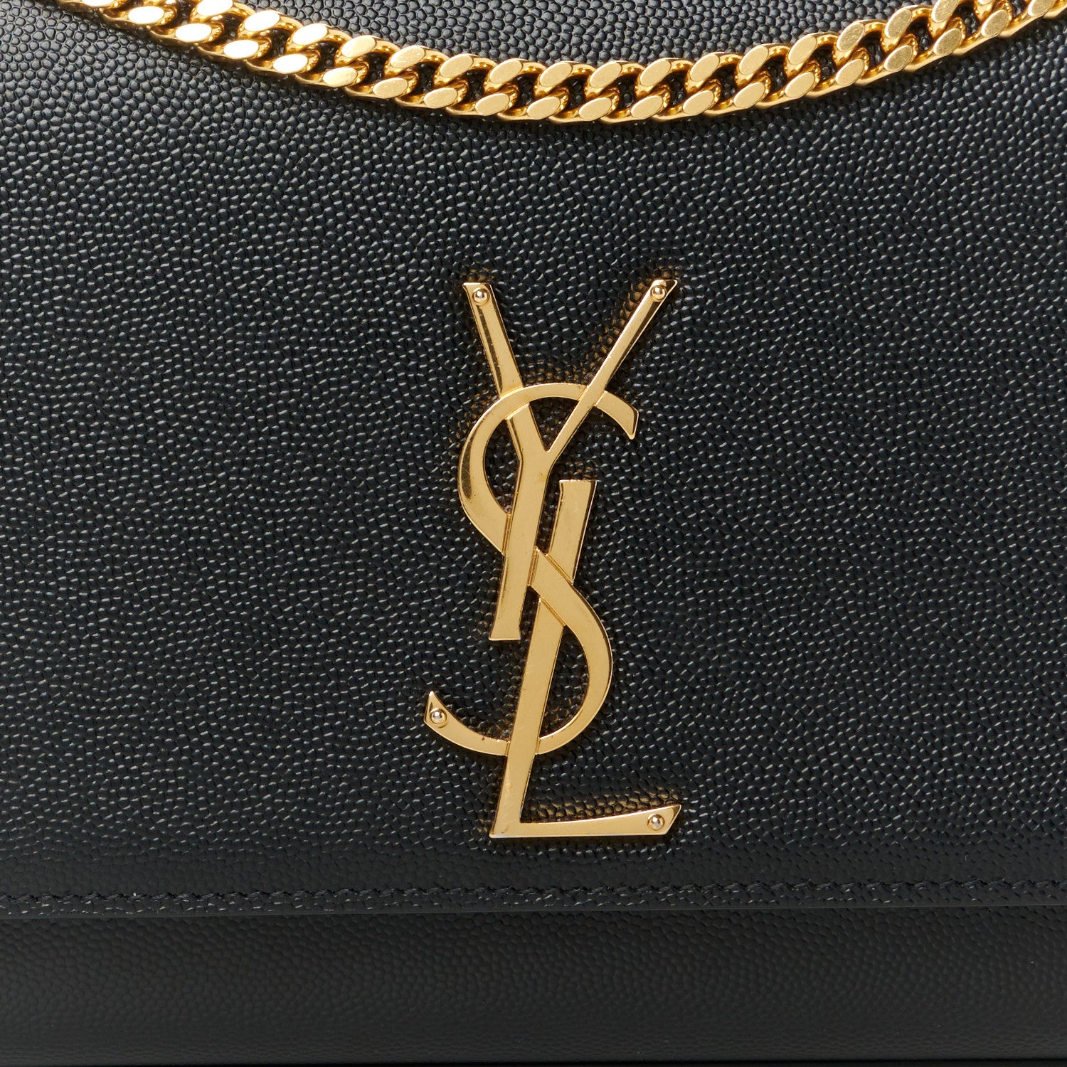 Saint Laurent Grain De Poudre Medium Classic Monogram Kate Satchel Black 8 of 10