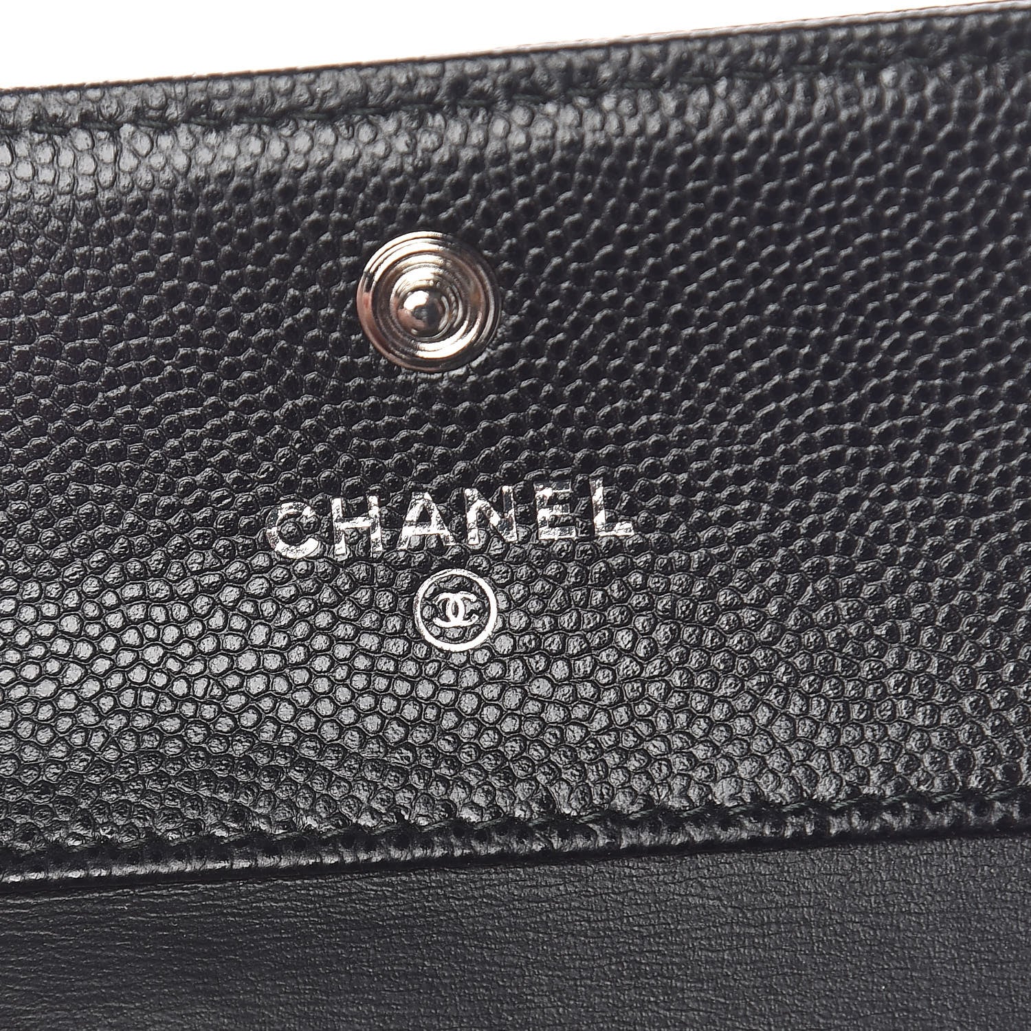 Chanel Caviar Chevron Quilted Boy Compact Wallet Black 6 of 9