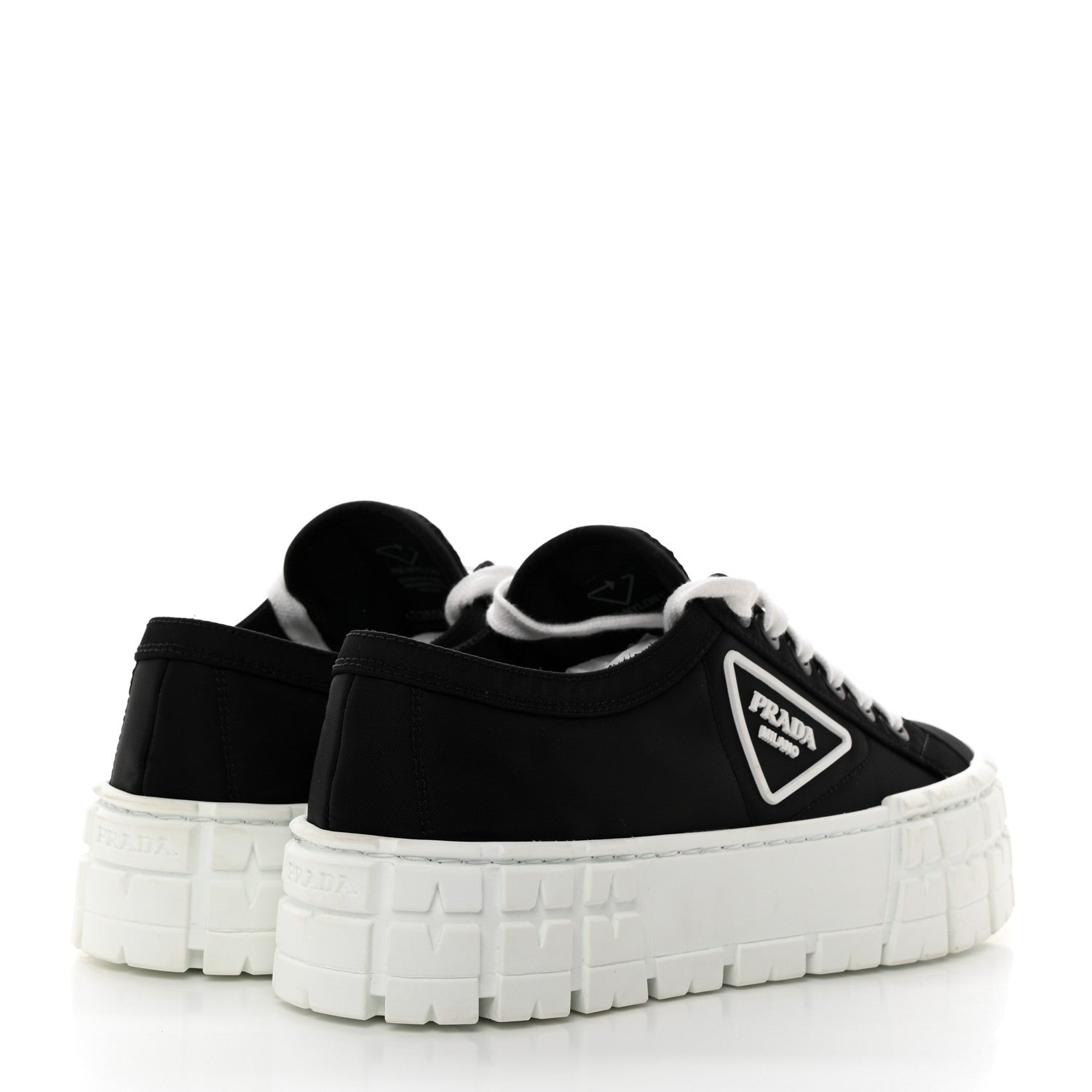Prada Re-Nylon Gabardine Triangle Logo Double Wheel 50mm Sneakers 37.5 Black 4 of 9