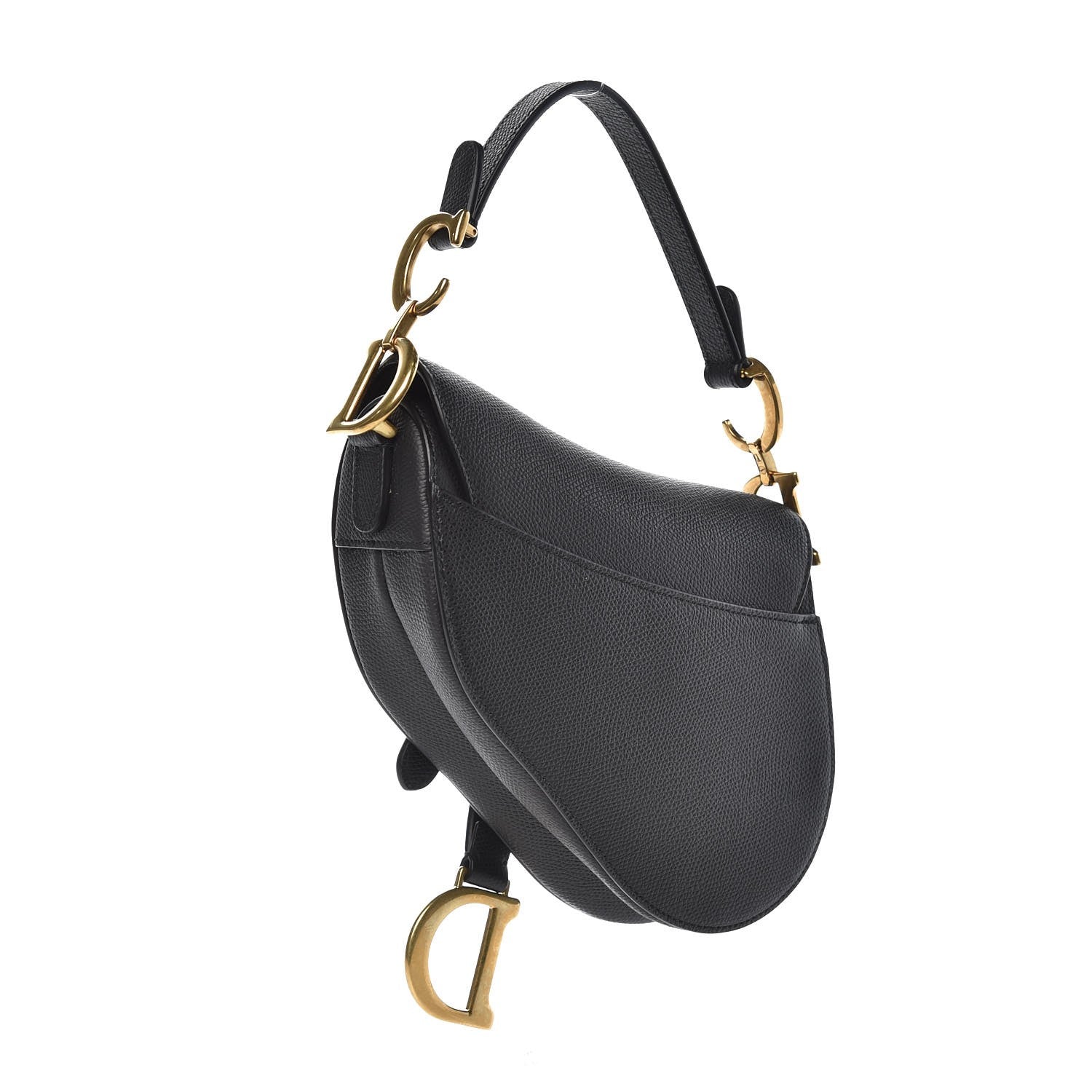 Christian Dior Grained Calfskin Mini Saddle Bag Black 3 of 7