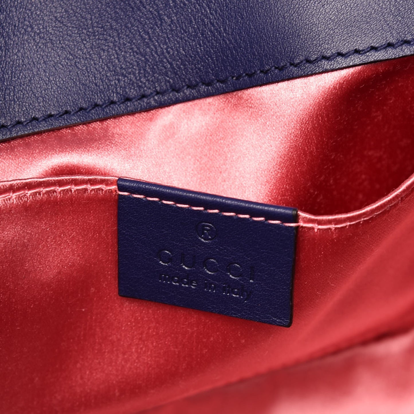 Velvet Matelasse Mini GG Marmont Shoulder Bag Cobalt Blue