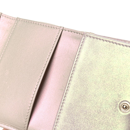 Chanel Iridescent Lambskin Quilted Double Flap Wallet Ivory 11 of 13