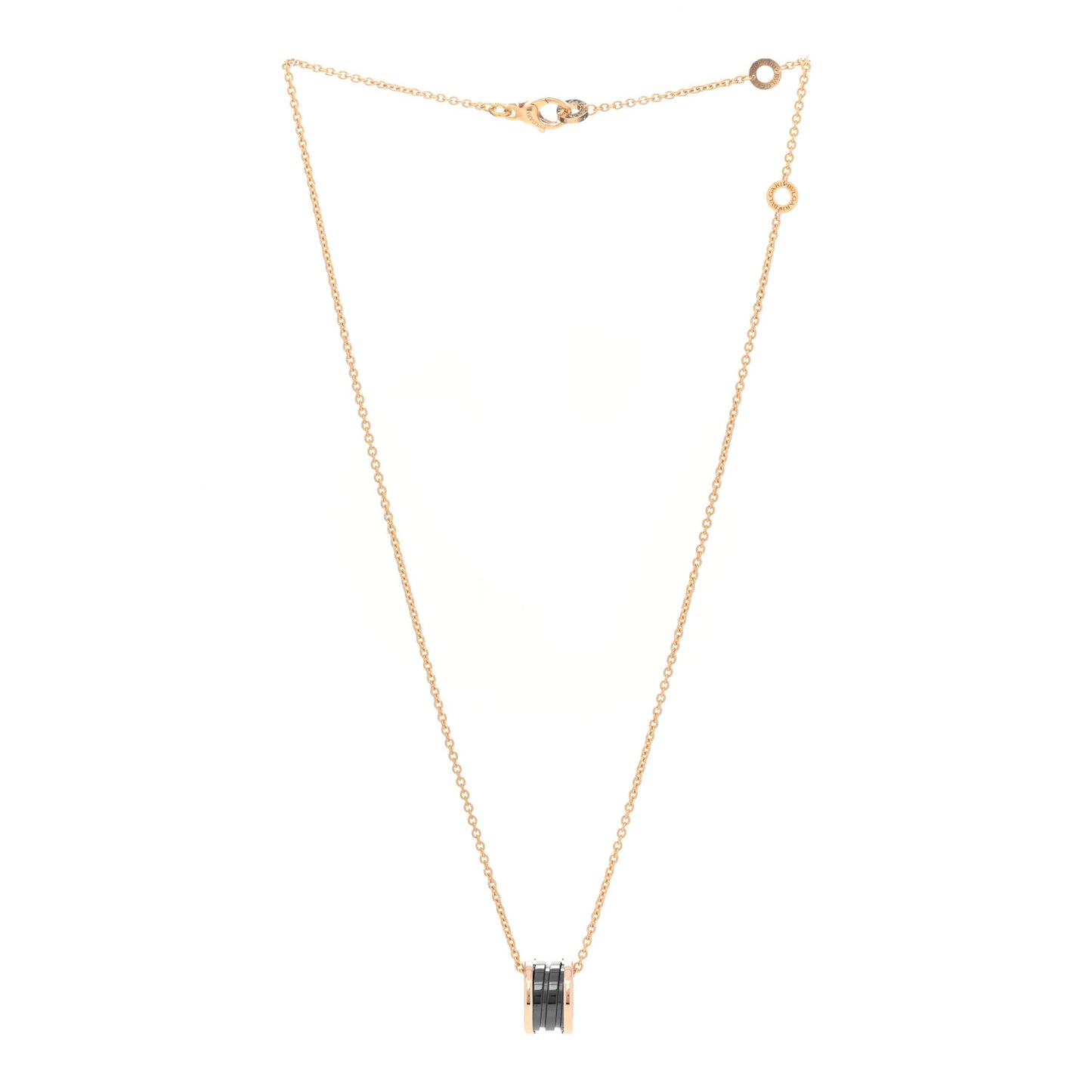 18K Rose Gold Black Ceramic B.Zero1 Pendant Necklace