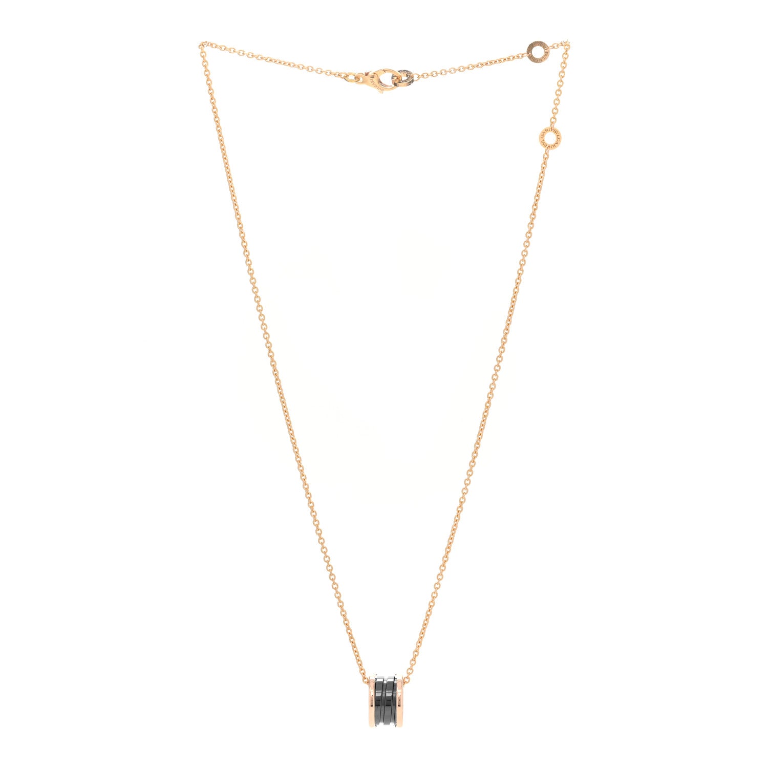 Bulgari 18K Rose Gold Black Ceramic B.Zero1 Pendant Necklace 2 of 4