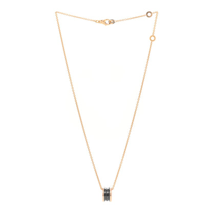Bulgari 18K Rose Gold Black Ceramic B.Zero1 Pendant Necklace 2 of 4