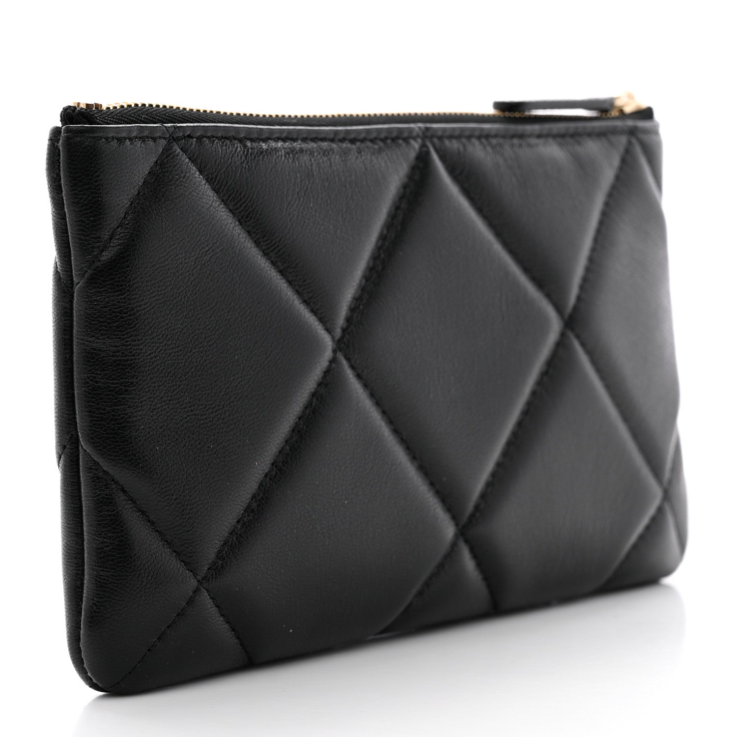 Chanel Goatskin Quilted Small Chanel 19 Pouch Black 3 of 8