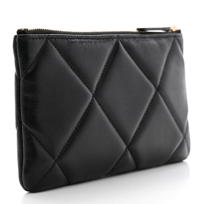 Chanel Goatskin Quilted Small Chanel 19 Pouch Black 3 of 8