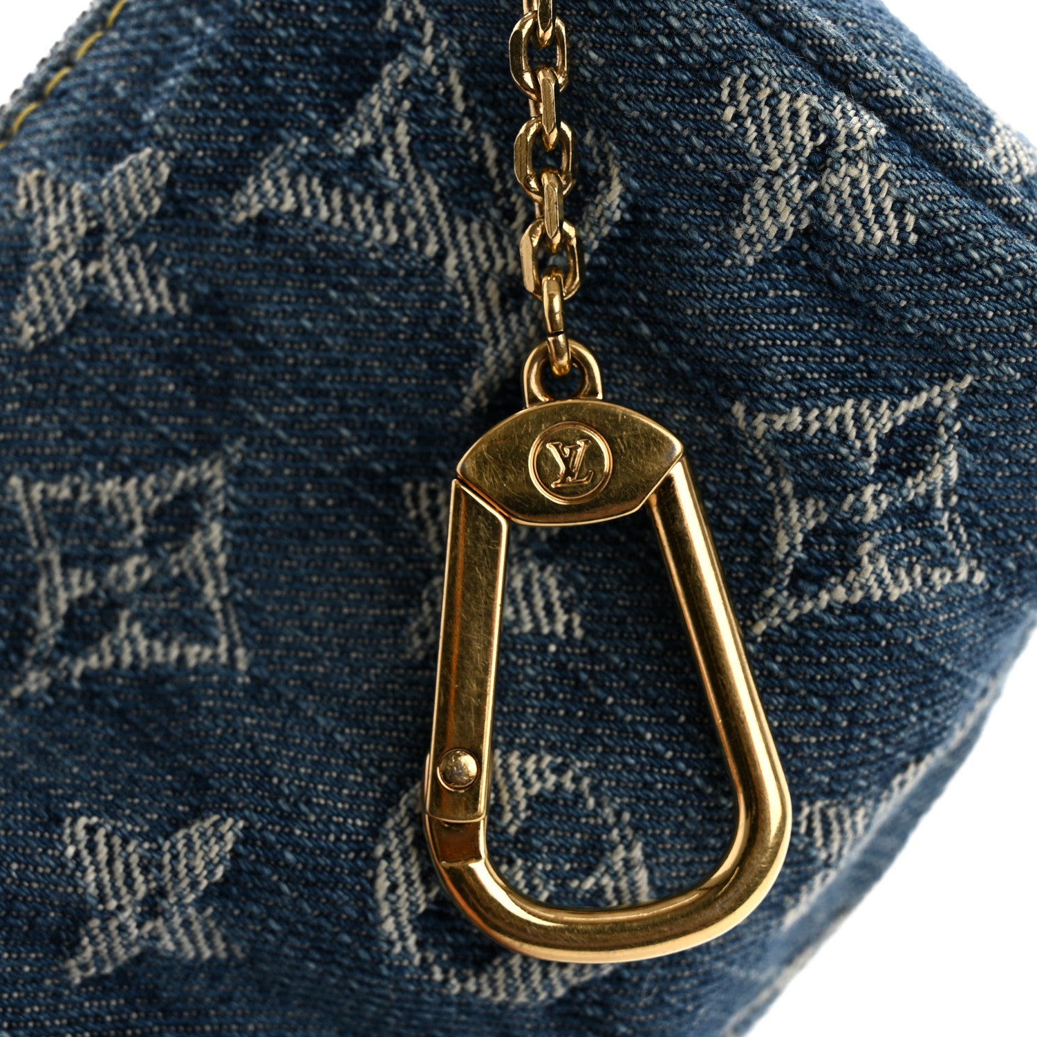 Louis Vuitton Monogram Denim Pochette Speedy PM Key Holder Blue 9 of 9