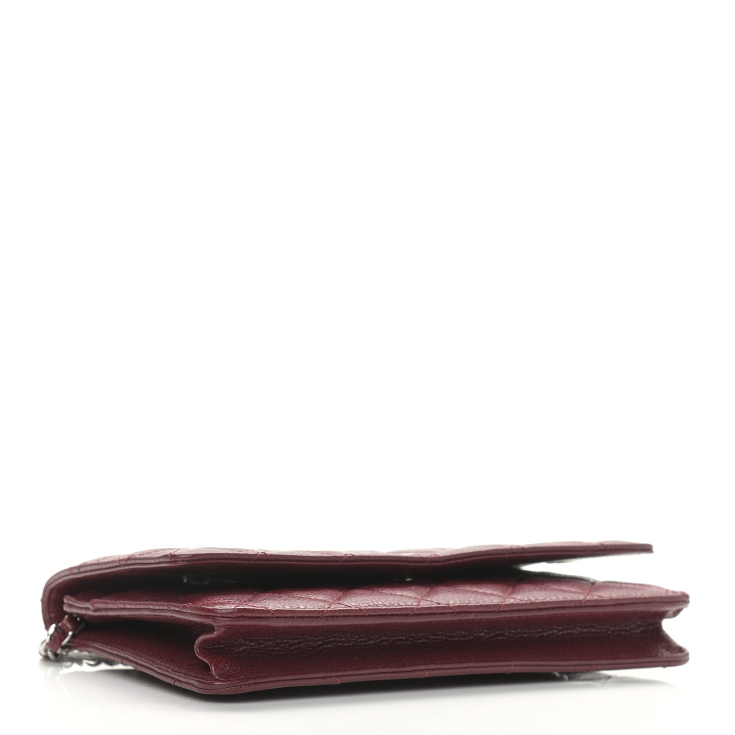Caviar Quilted Wallet on Chain WOC Burgundy