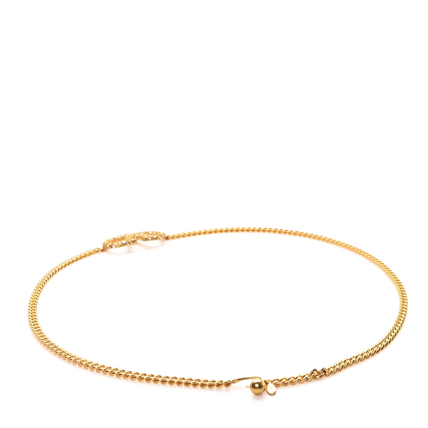 Valentino Garavani Brass Crystal VLogo Chain Belt 2 of 5