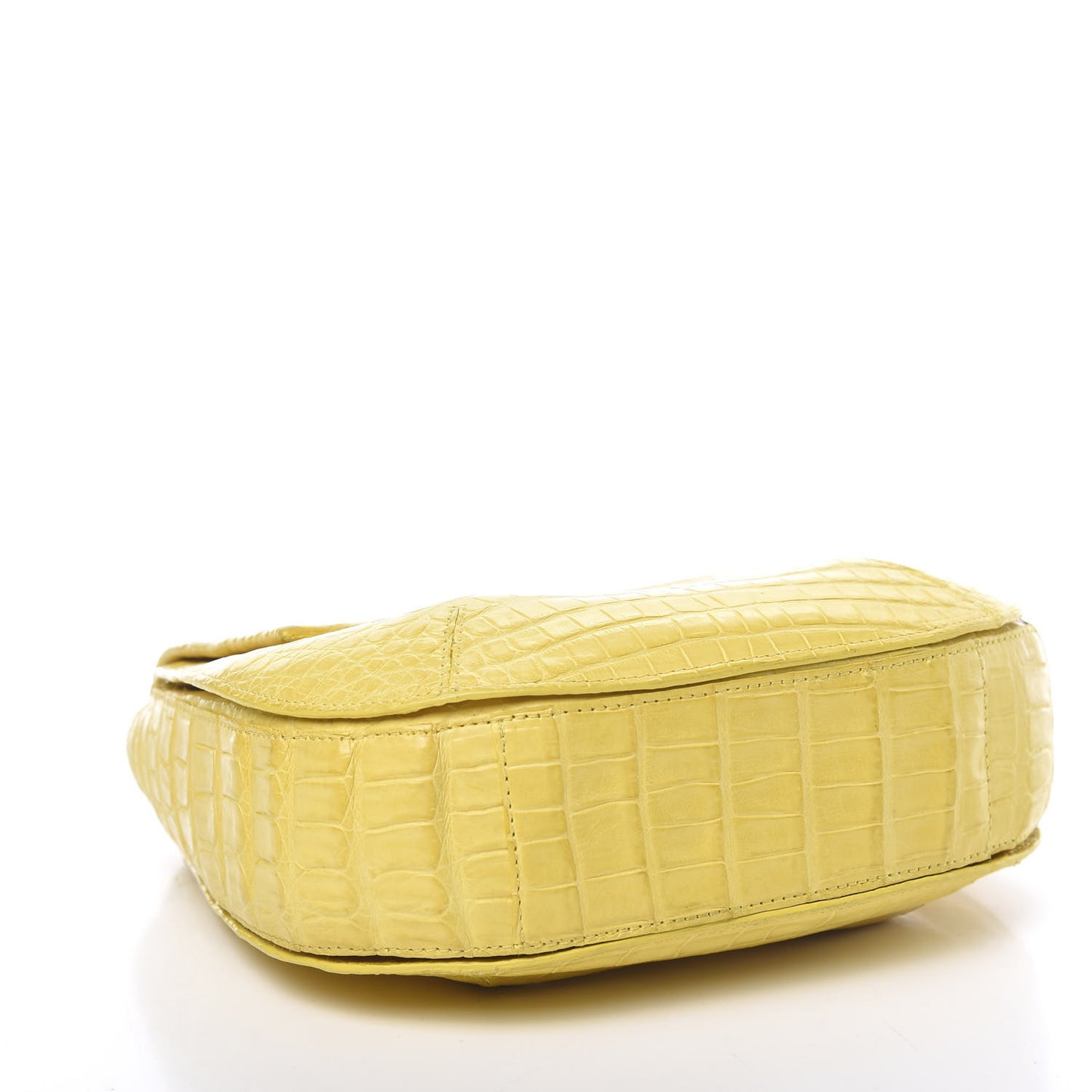 Crocodile Round Flap Top Crossbody Yellow
