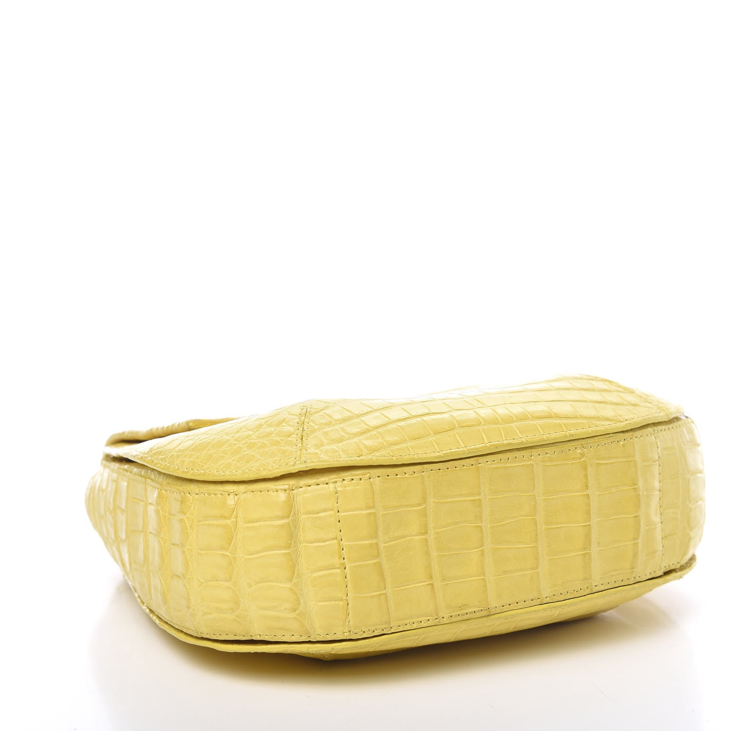 Nancy Gonzalez Crocodile Round Flap Top Crossbody Yellow 3 of 13