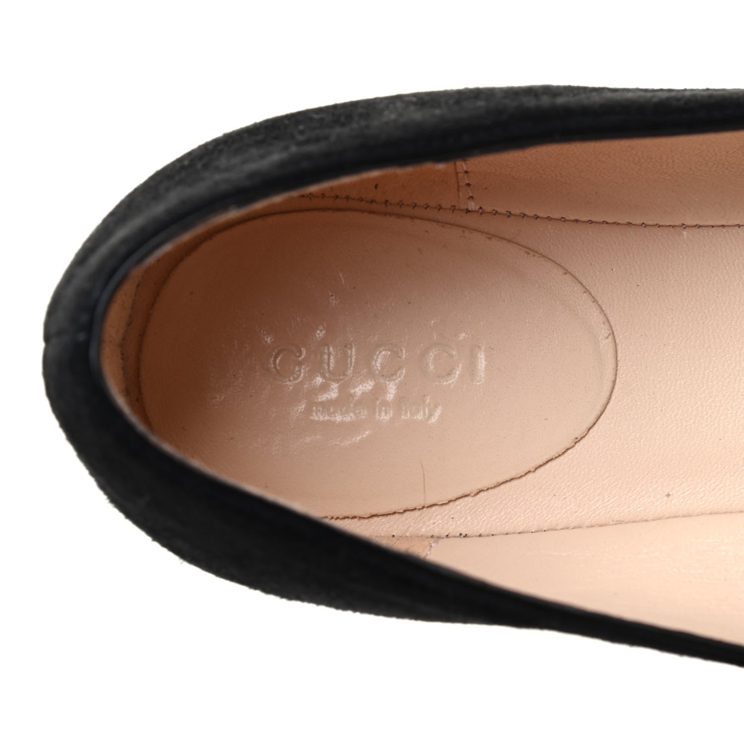 Gucci Kid Scamosciato GG Marmont Fringe Flats 38.5 Black 6 of 7