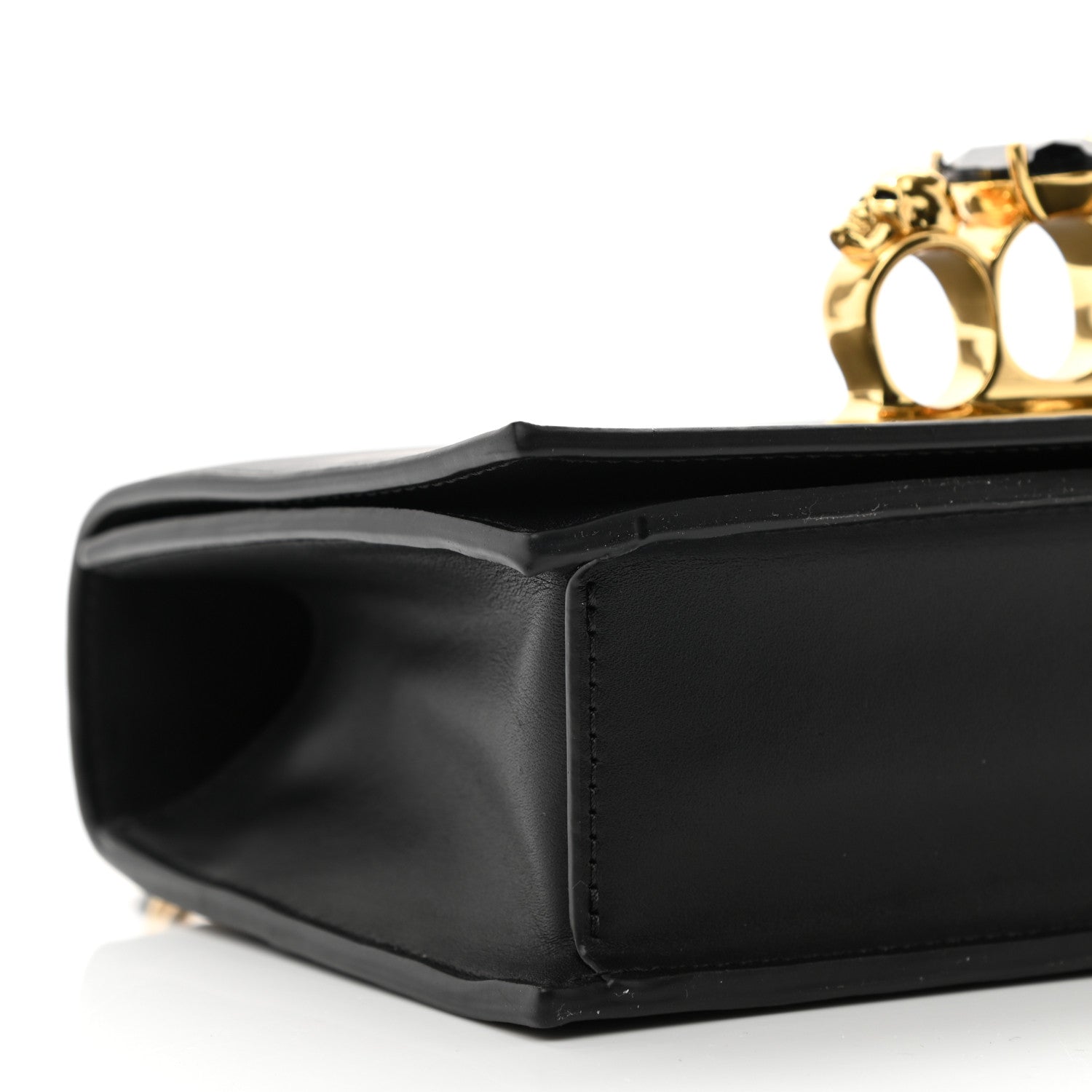 Alexander McQueen Calfskin Knuckle Shoulder Bag Black 9 of 10