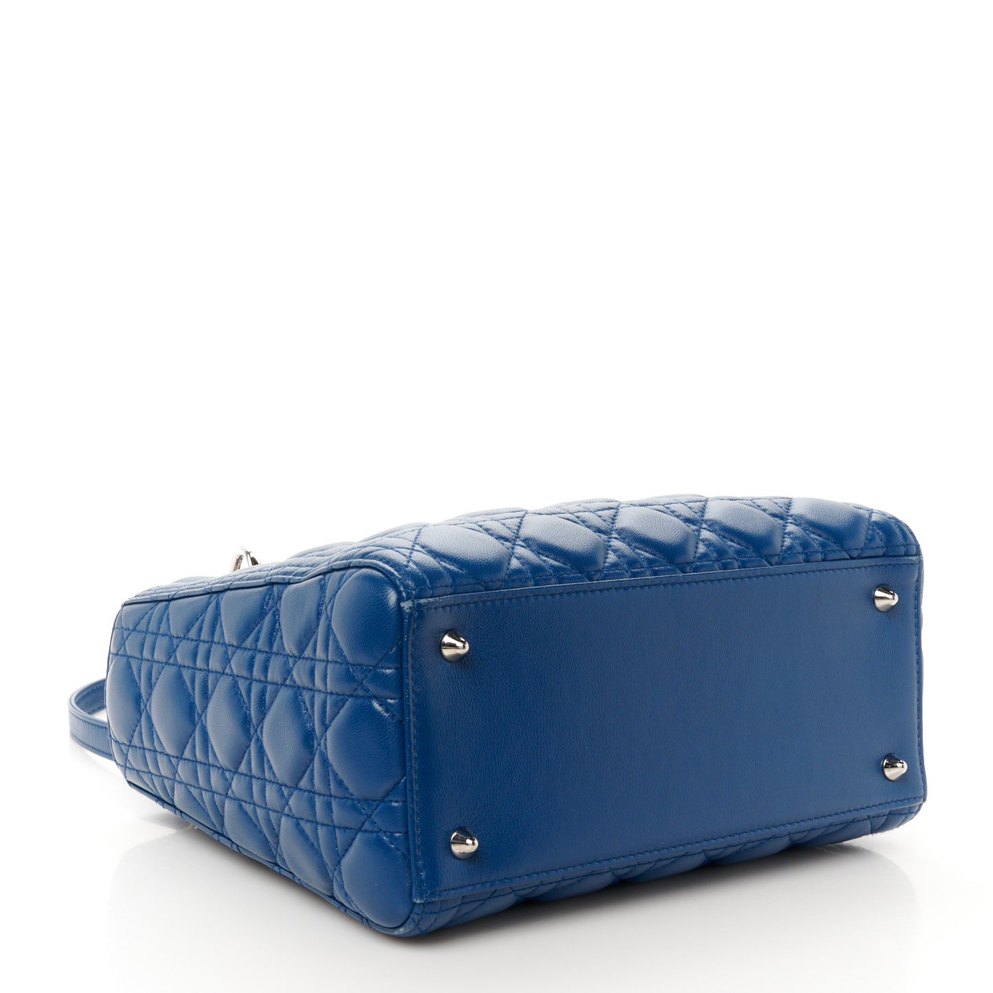 Lambskin Cannage Medium Lady Dior Blue