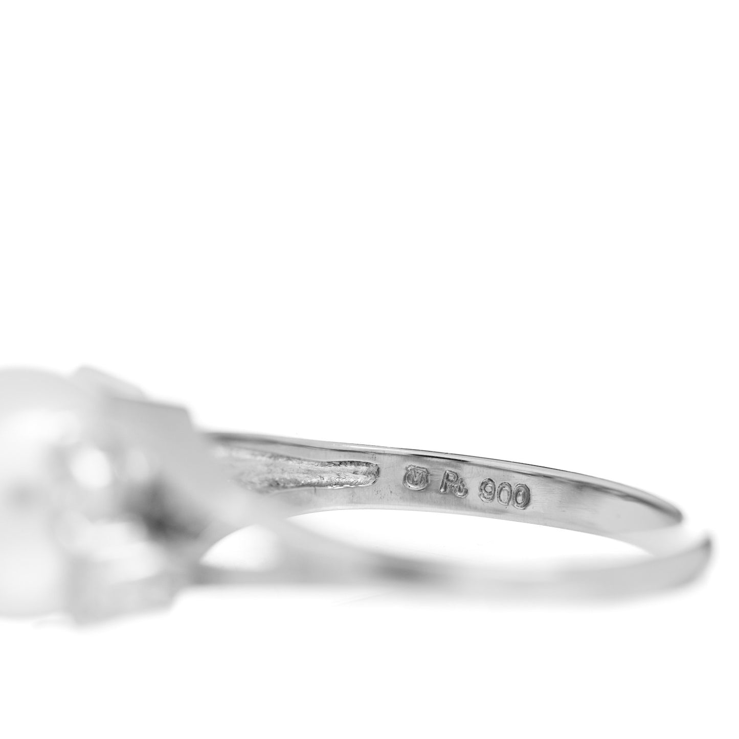 Platinum Diamond Akoya Pearl 9mm Ring 53 6.25