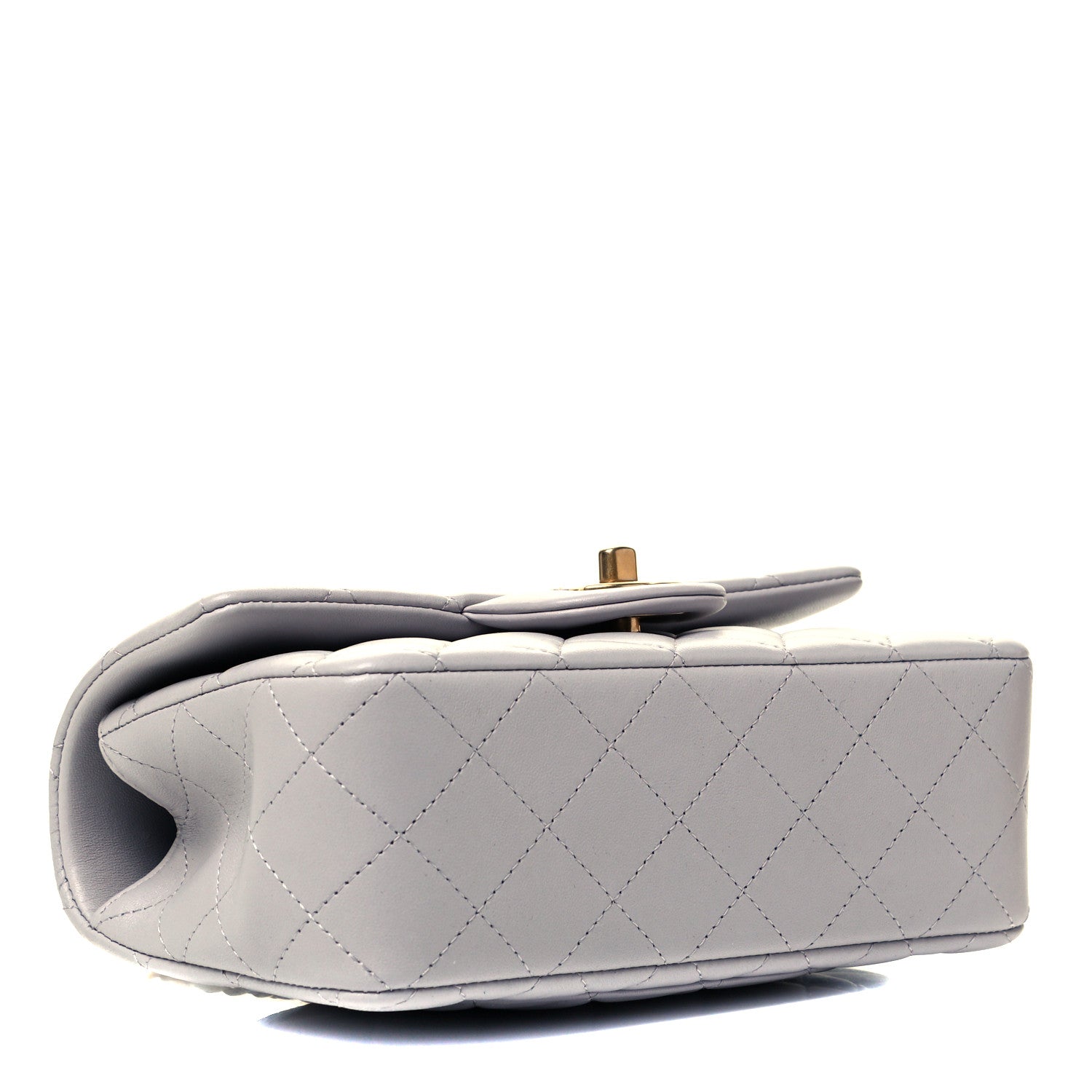 Chanel Lambskin Quilted Mini Top Handle Rectangular Flap Grey 4 of 8
