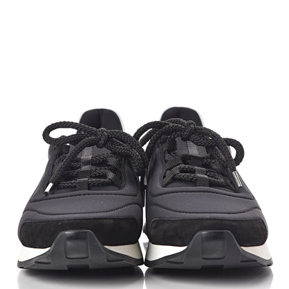 Hermes Technical Canvas Mens Miles Sneakers 43.5 Black White 2 of 8