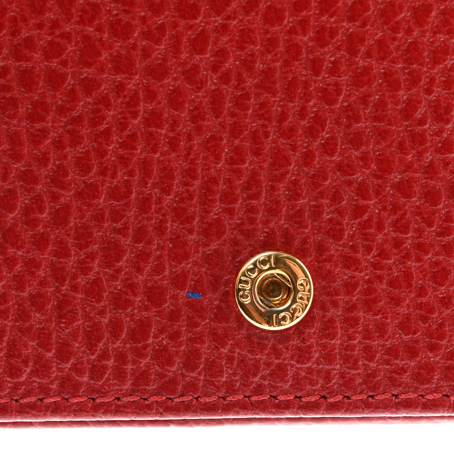 Gucci Pebbled Calfskin GG Marmont Card Case Hibiscus Red 9 of 15