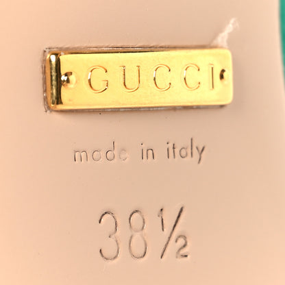 Gucci Silk Satin Crystal Embellished Horsebit Mules 38.5 Shamarock Emerald 7 of 9