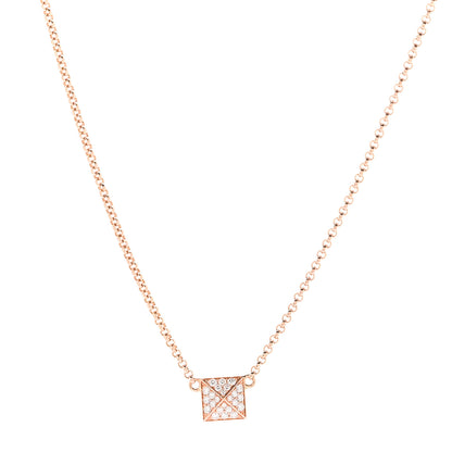 Hermes 18K Rose Gold Diamond Clou d'H Pendant Necklace 1 of 6