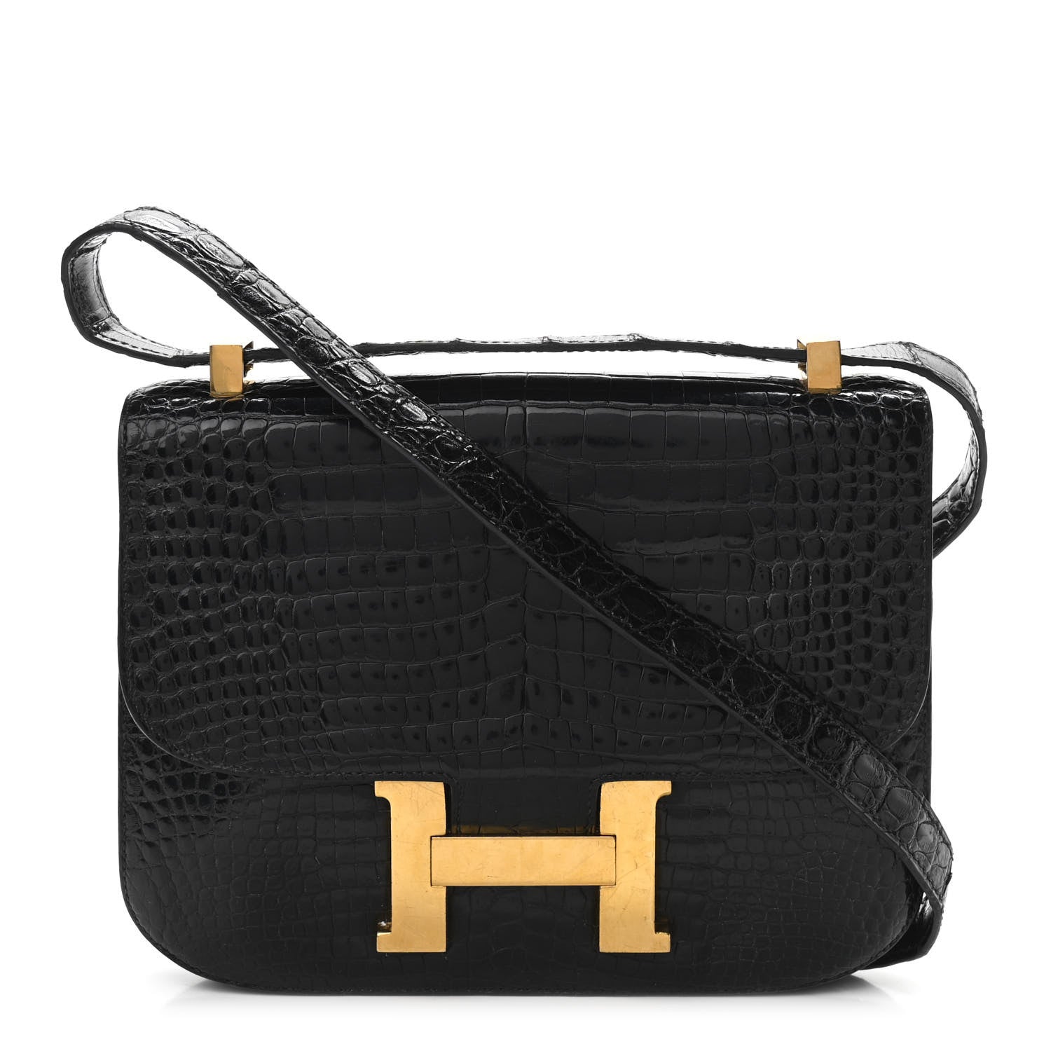 Hermes Shiny Porosus Crocodile Constance 23 Black 1 of 13