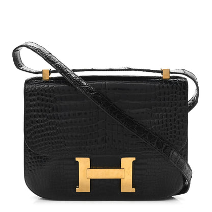 Hermes Shiny Porosus Crocodile Constance 23 Black 1 of 13