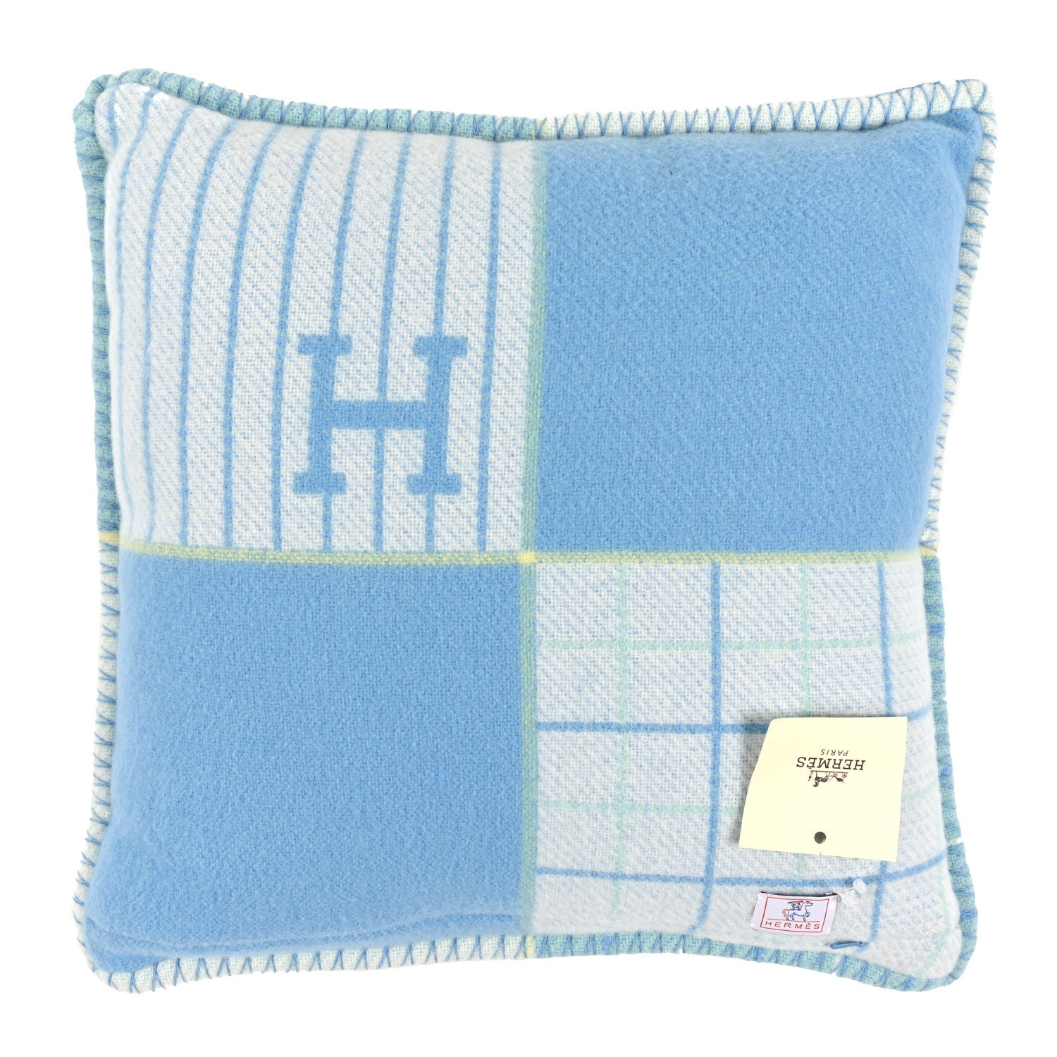 Hermes Wool Cashmere Avalon Cabriole Pillow Vert Aqua 2 of 3